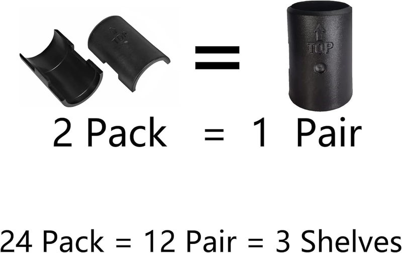 WAFJAMF Wire Shelf Clips 24 Pack Wire Rack Lock Clip Replacements for 3/4 Inch Post Fit for Wire Shelving Sleeves System - Image 3